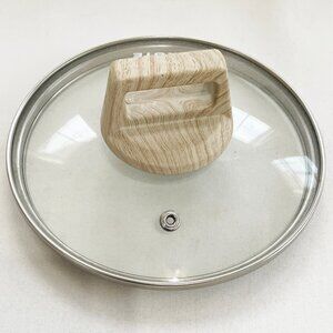 CAROTE Glass Lid Only 6.3” Plastic Woodgrain Handle Vent Replacement 1.5 qt Pan